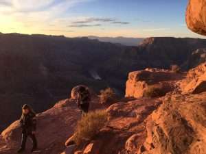 people hiking trail in Grand Canyon