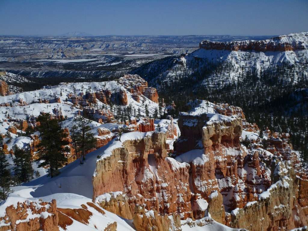 snowy canyons and valleys