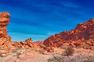 red rock formations in valley of fire