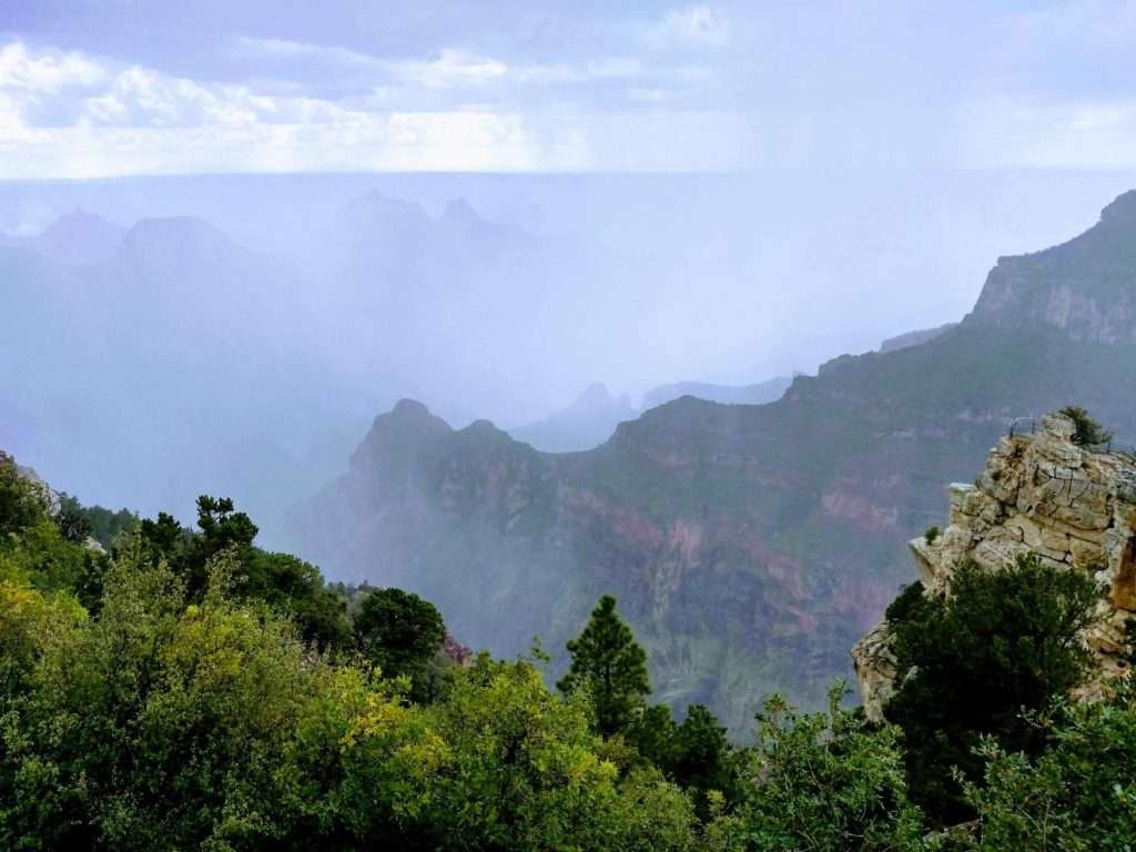 National Park Express Grand Canyon Covered by fog