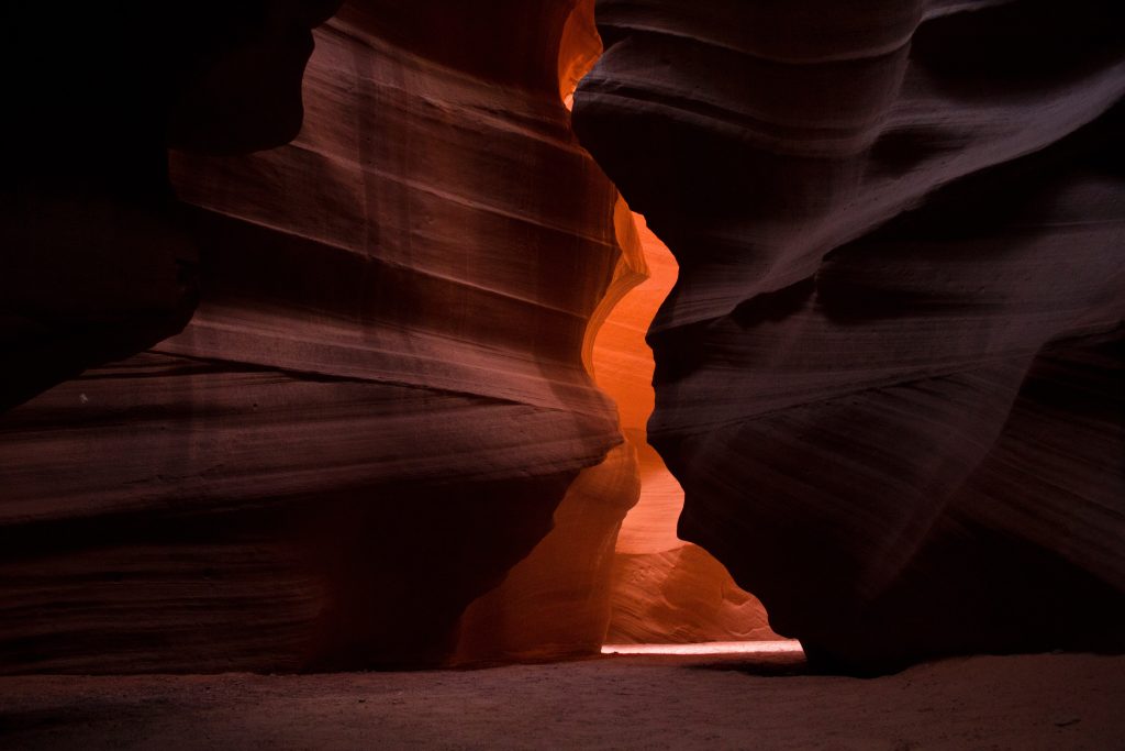 Narrow canyon pathways in Lower Antelope Canyon